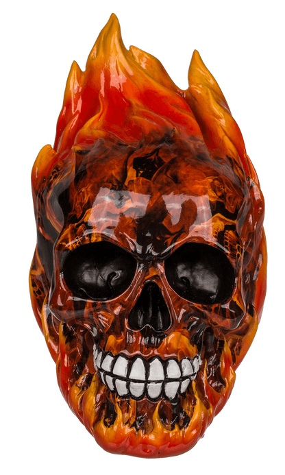 Savings bank with lock, Skull with leaves,