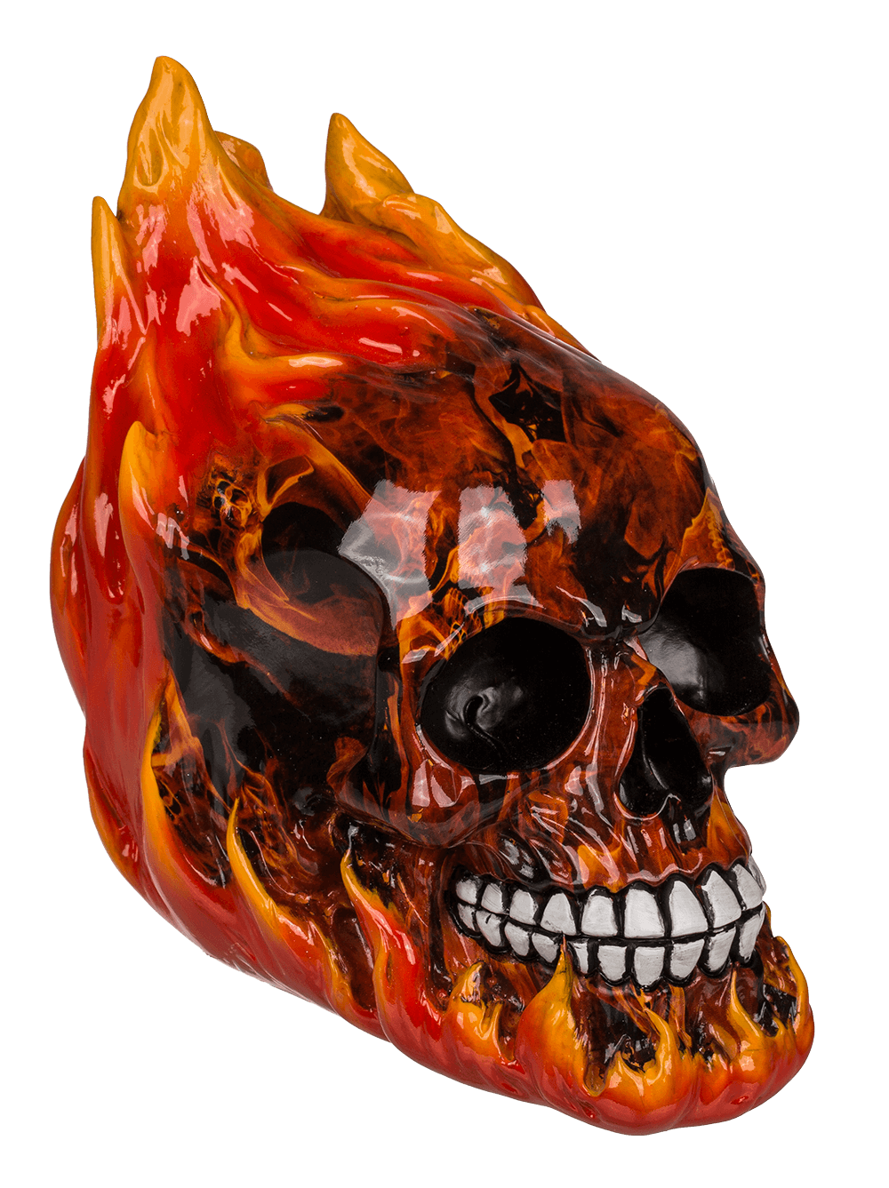 Savings bank with lock, Skull with leaves,