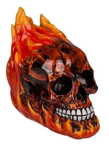 Savings bank with lock, Skull with leaves,