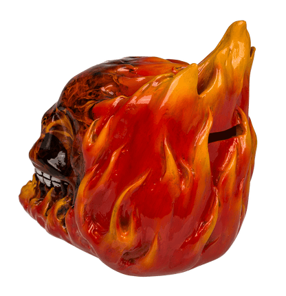 Savings bank with lock, Skull with leaves,