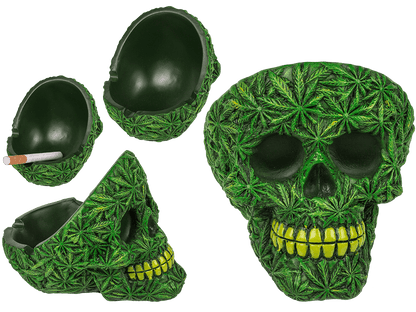 Ashtray, Cannabis Skull, ca. 11 cm,