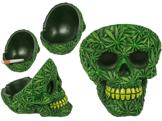 Ashtray, Cannabis Skull, ca. 11 cm,