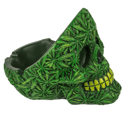 Ashtray, Cannabis Skull, ca. 11 cm,