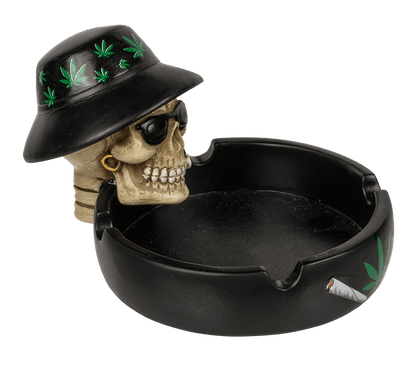 Ashtray, Skull with joint, ca. 17 cm,