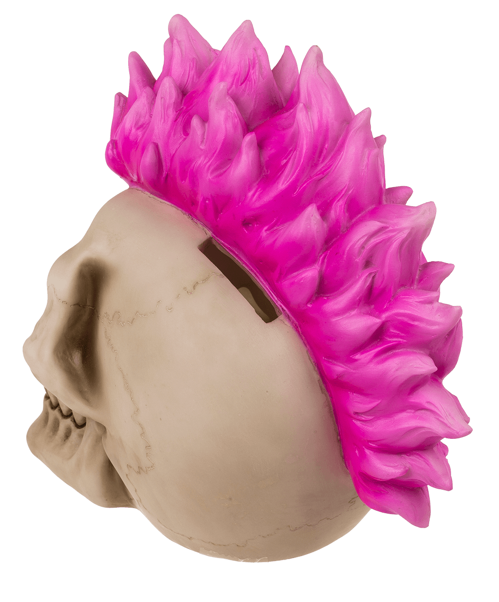 Savings bank with lock, Skull, Punk,