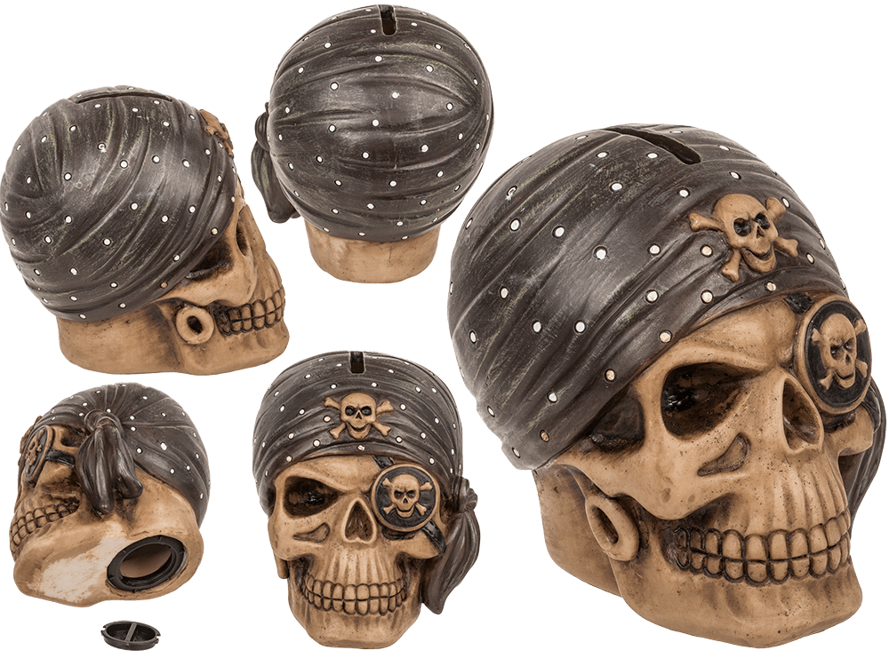 Savings bank with lock, Pirate,