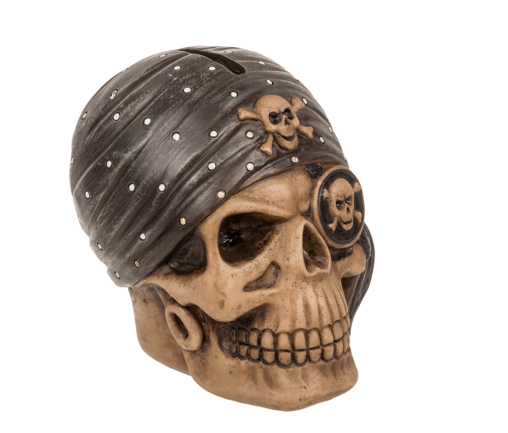 Savings bank with lock, Pirate,