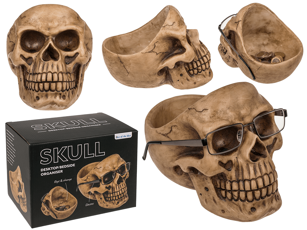 Skull Organiser, with Glasses Holder and