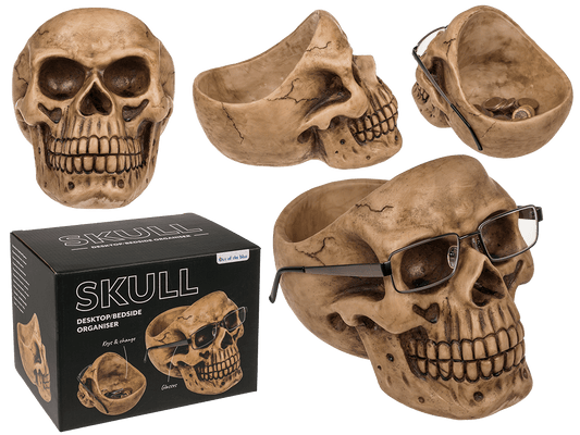 Skull Organiser, with Glasses Holder and