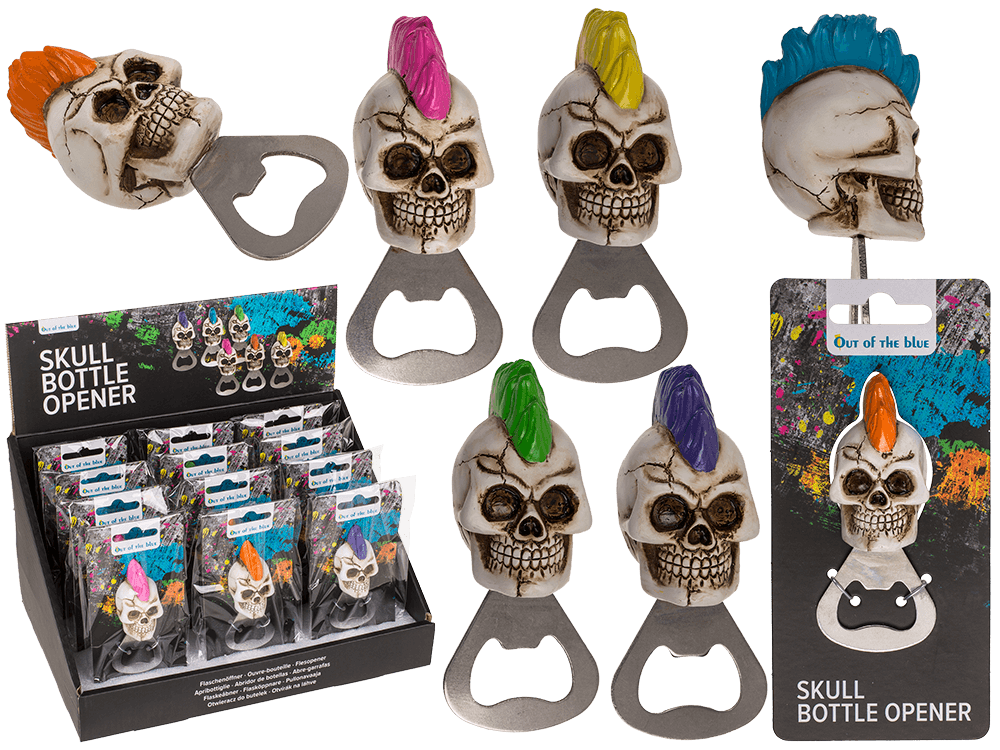 Metal bottle opener, Skull,