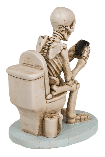 Skeleton on Toilet, ca. 13 x 10 cm,