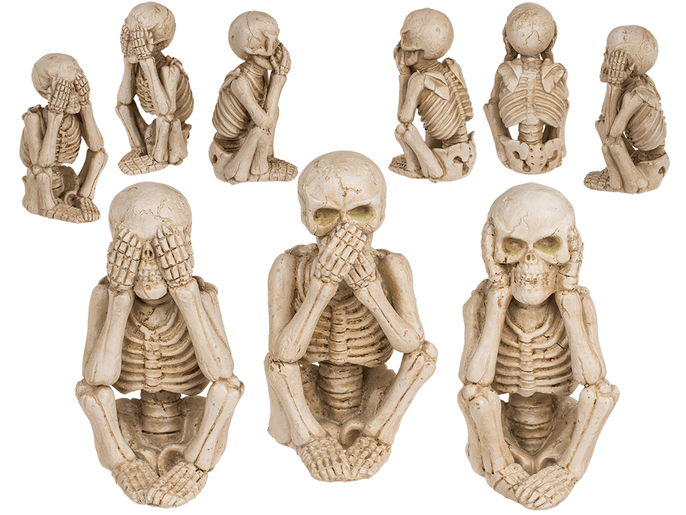 Polyresin Skeleton, "Do not say, listen and see",