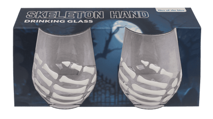 Drinking Glass, Skeleton hand, set of 2,