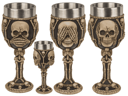Polyresin mug, Skull with stainless steel insert,