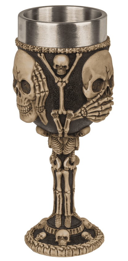 Polyresin mug, Skull with stainless steel insert,