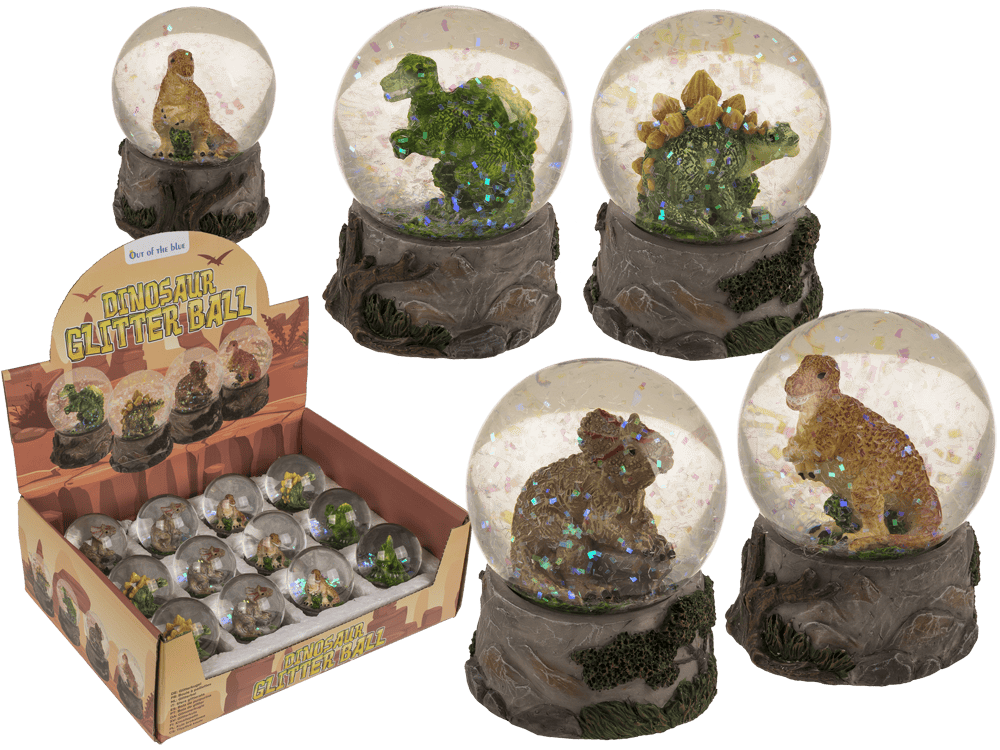 Glitter ball, Dinosaur, on base,