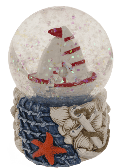 Glitter ball, maritime, white-red; 4.5 cm