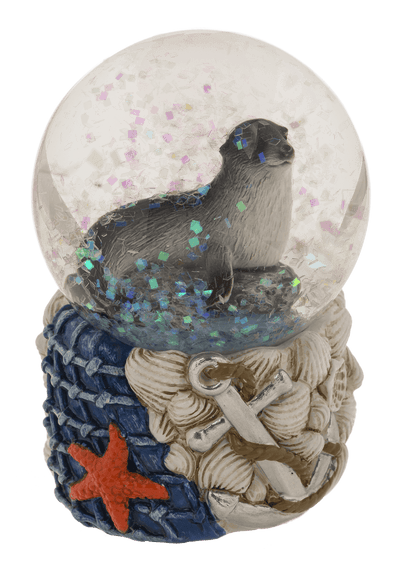 Glitter ball, maritime, white-red; 4.5 cm