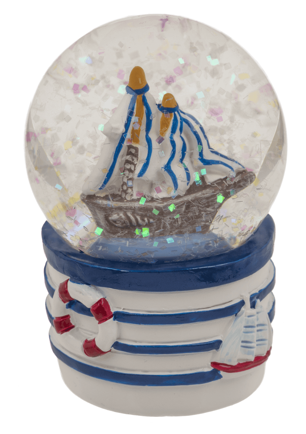 Glitter ball, maritime, blue-white, 4.5 cm,