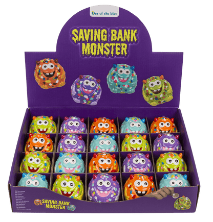 Spardose, Monster, 4-fach sortiert,