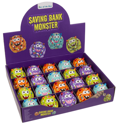 Spardose, Monster, 4-fach sortiert,