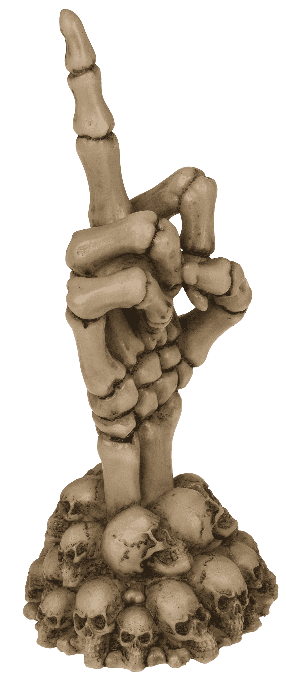 Skeleton Hand, Fuck Off, on skull base,