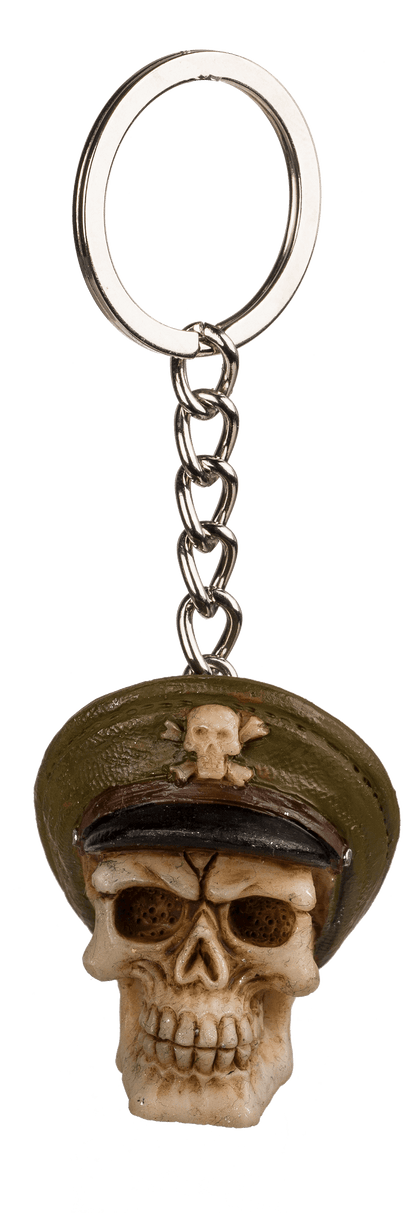 Metal keychain, Polyresin Skull,