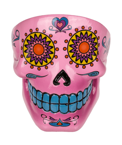 Polyresin ashtray, Coloured Skull I,