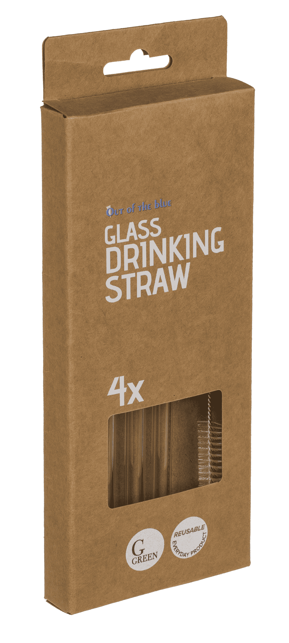 Glass drinking straw with cleaning brush,