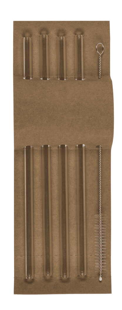 Glass drinking straw with cleaning brush,