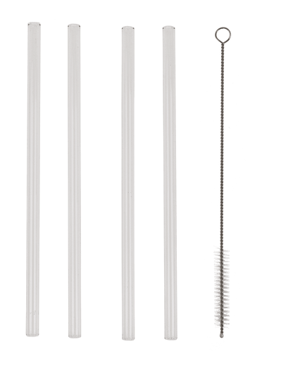 Glass drinking straw with cleaning brush,