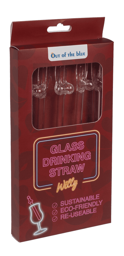 Glass drinking straw with cleaning brush, Willy,