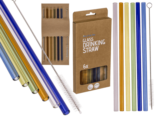 Glass drinking straw with cleaning brush,