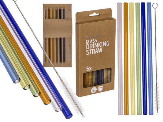 Glass drinking straw with cleaning brush,