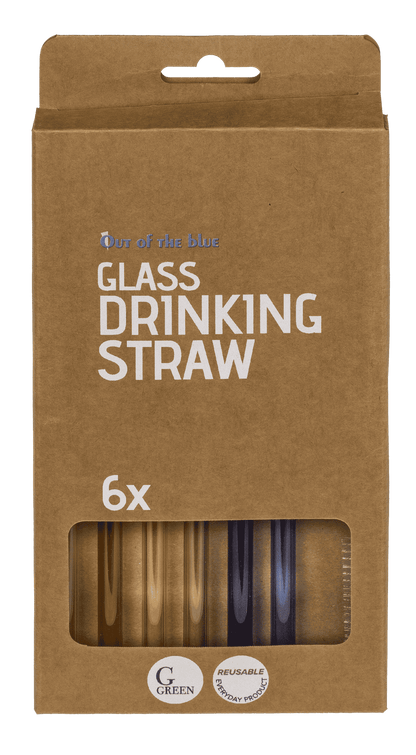 Glass drinking straw with cleaning brush,