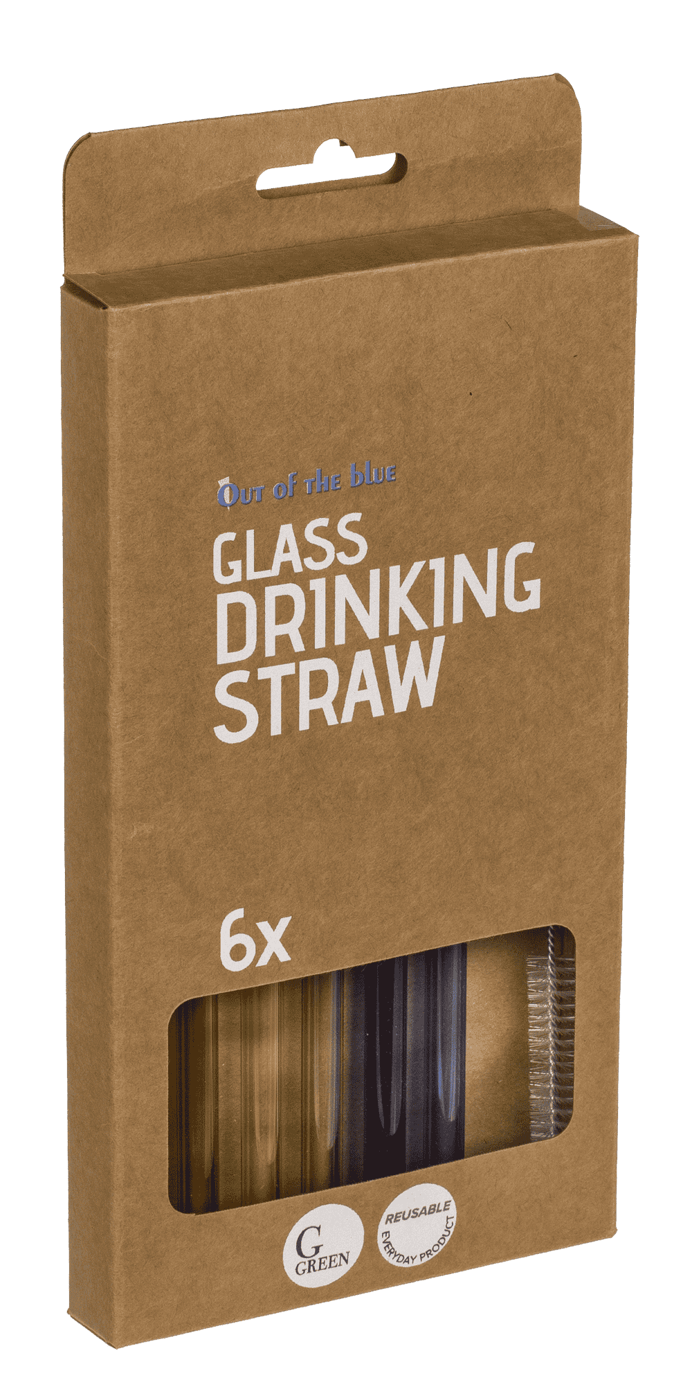 Glass drinking straw with cleaning brush,
