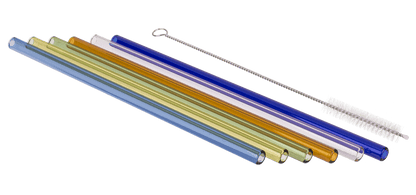 Glass drinking straw with cleaning brush,