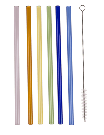 Glass drinking straw with cleaning brush,