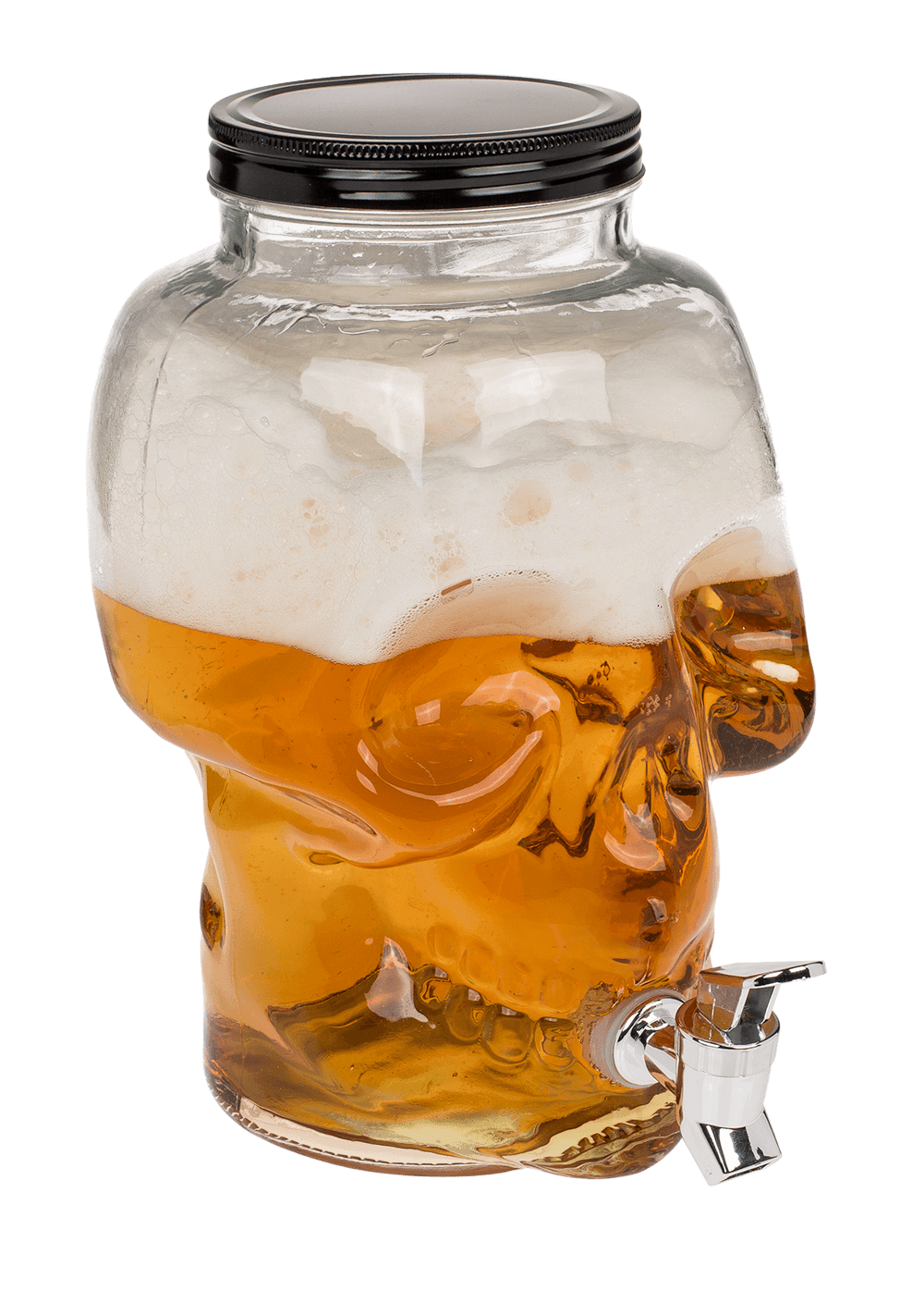 Glass Skull Drink Dispenser, 4 L,