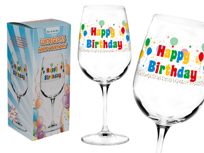 Wine glas, Happy Birthday,