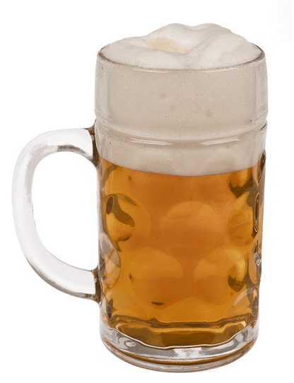 XL Glass Beer Stein, 10,5 x 20 cm,