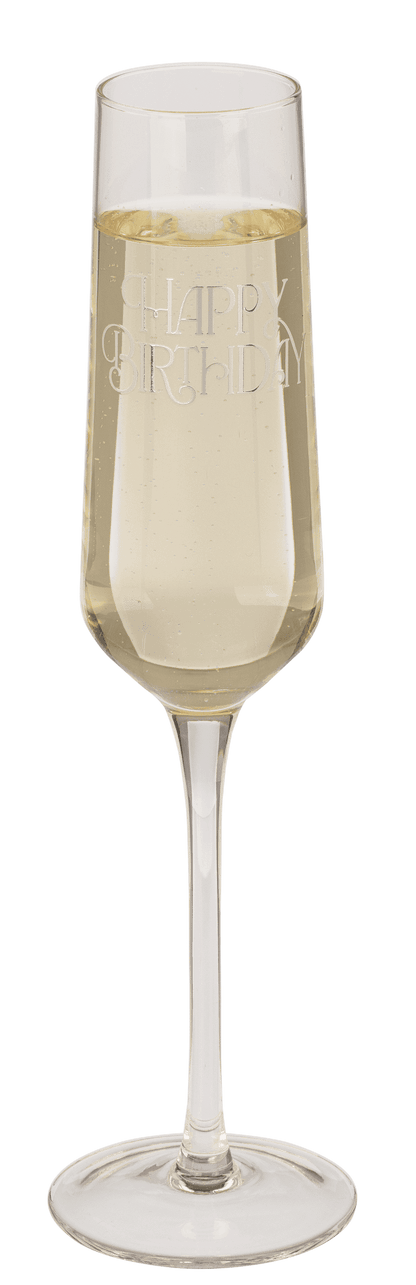 Champagne glass set, Happy Birthday, 7 x 26 cm,