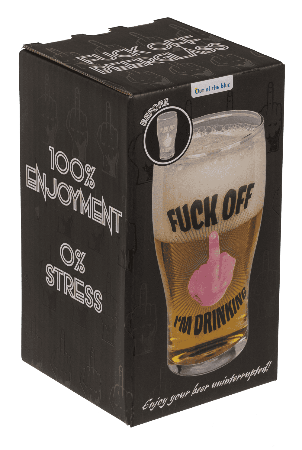 Beer glass, Middle finger, 560 ml, in gift box