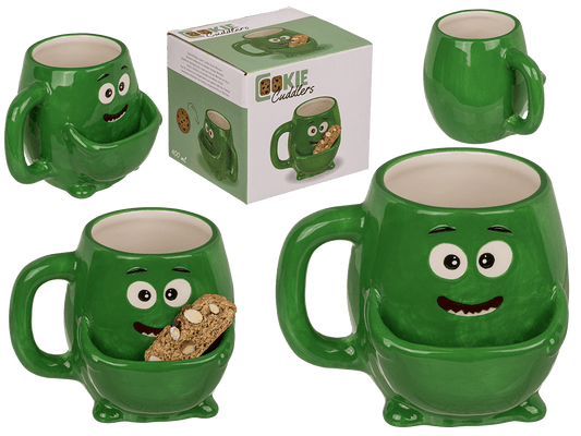 Dolomite Mug, Cookie Cuddler, green Monster,