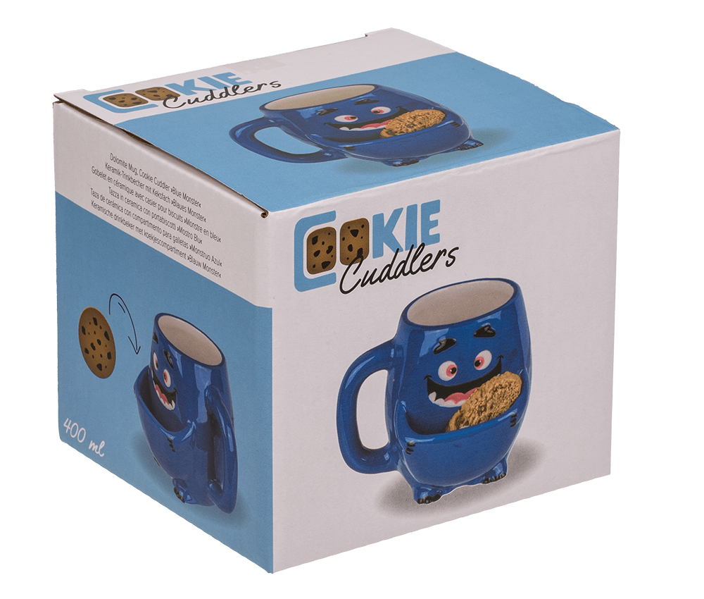 Dolomite Mug, Cookie Cudler, blue Monster,