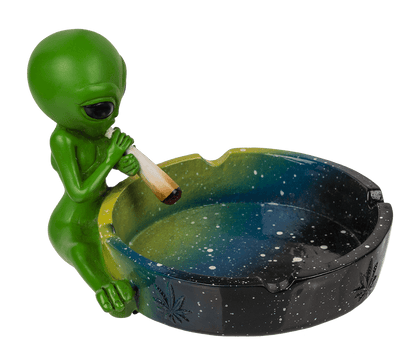 Ashtray, Alien with joint, ca. 15 cm,