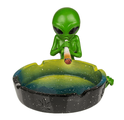 Ashtray, Alien with joint, ca. 15 cm,