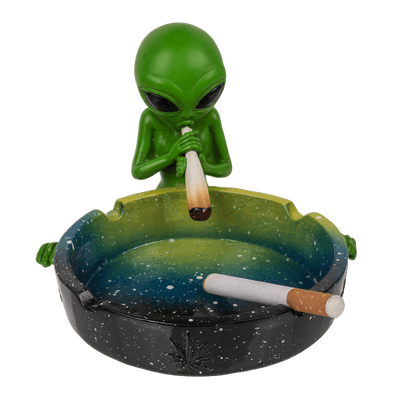Ashtray, Alien with joint, ca. 15 cm,