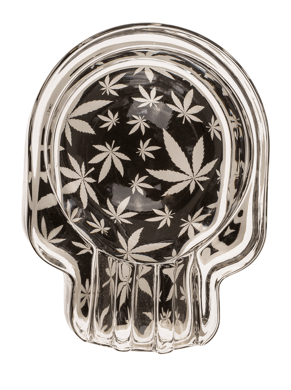 Glass ashtray, Cannabis Skull,