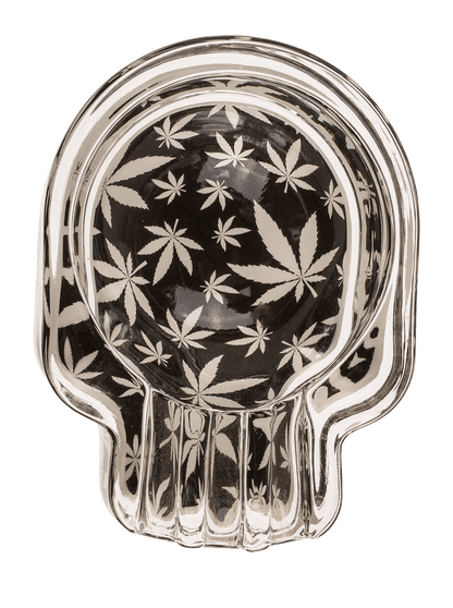 Glass ashtray, Cannabis Skull,